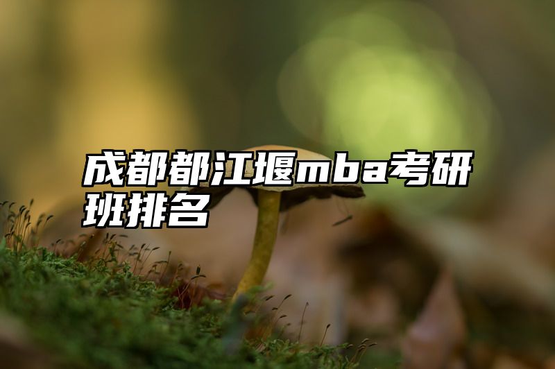 成都都江堰mba考研班排名