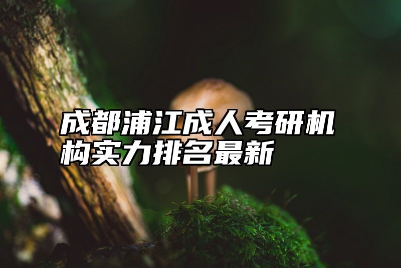 成都浦江成人考研机构实力排名最新