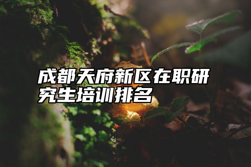 成都天府新区在职研究生培训排名
