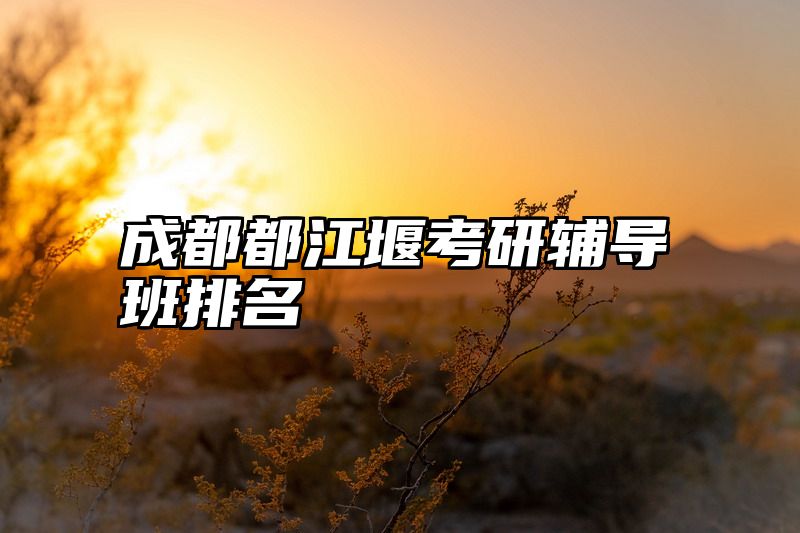 成都都江堰考研辅导班排名