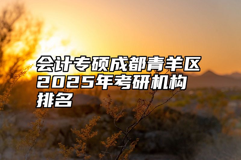 会计专硕成都青羊区2025年考研机构排名