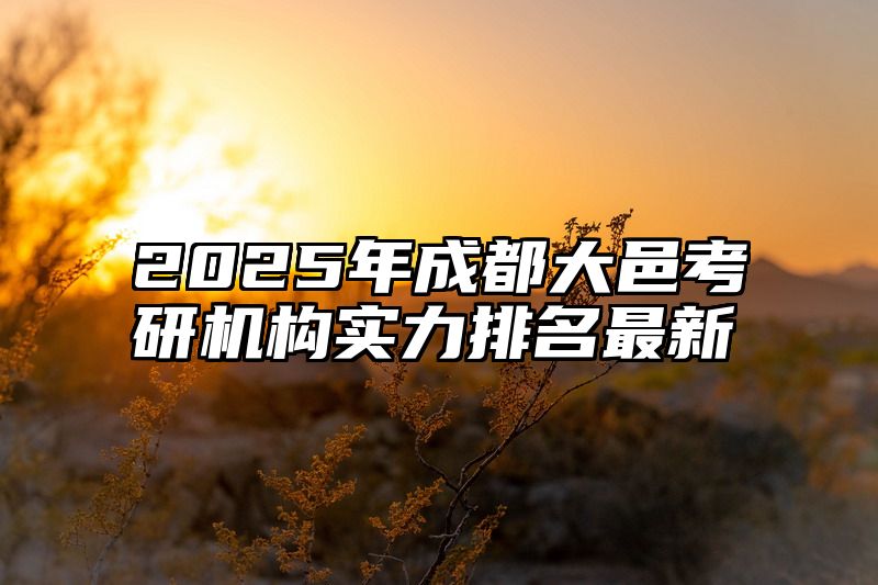 2025年成都大邑考研机构实力排名最新