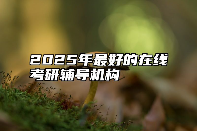 点击查看《2025年最好的在线考研辅导机构》全文