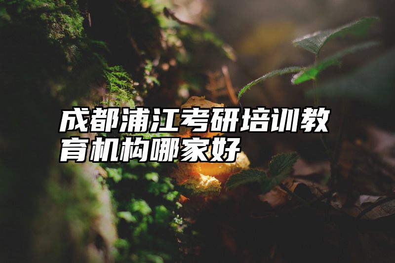 成都浦江考研培训教育机构哪家好
