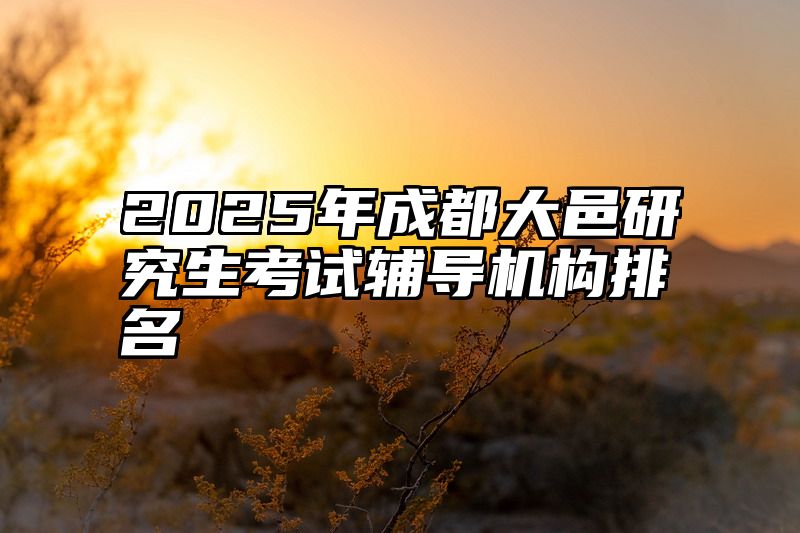 2025年成都大邑研究生考试辅导机构排名