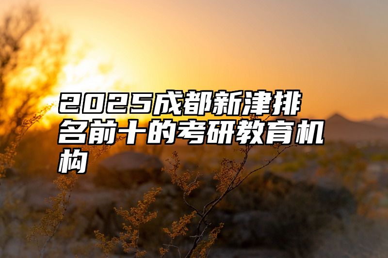 2025成都新津排名前十的考研教育机构