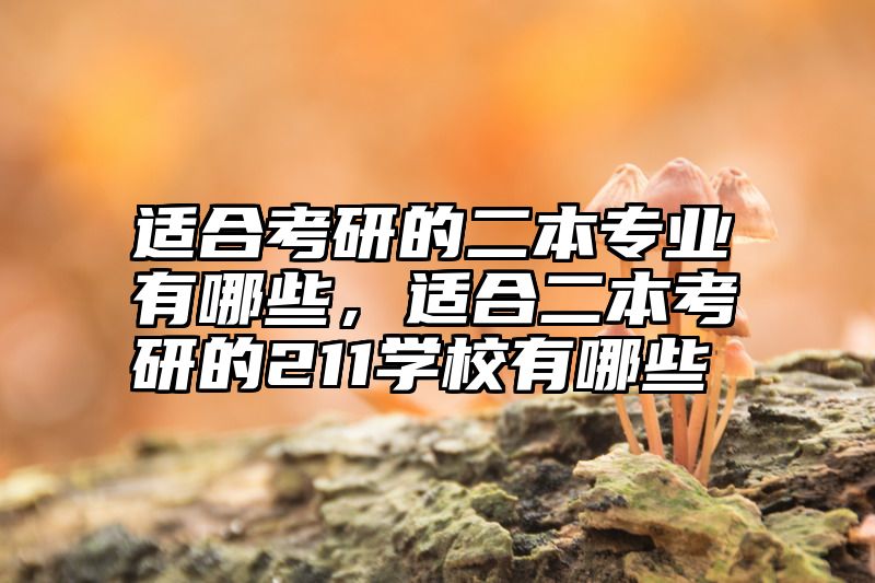 适合考研的二本专业有哪些，适合二本考研的211学校有哪些