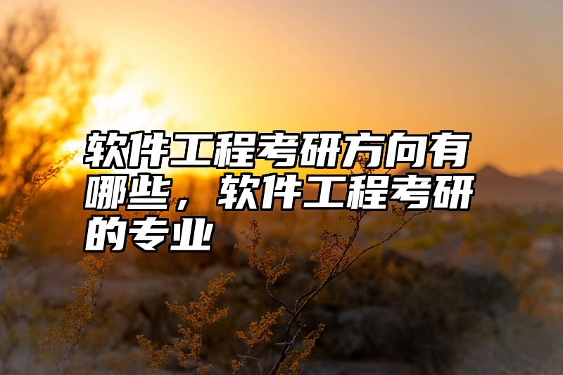 软件工程考研方向有哪些，软件工程考研的专业