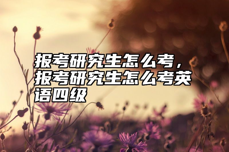 报考研究生怎么考，报考研究生怎么考英语四级