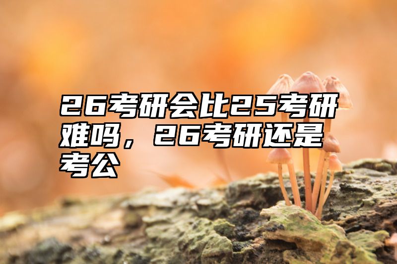 26考研会比25考研难吗，26考研还是考公