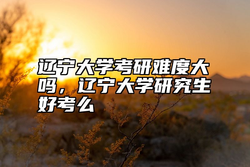 辽宁大学考研难度大吗，辽宁大学研究生好考么