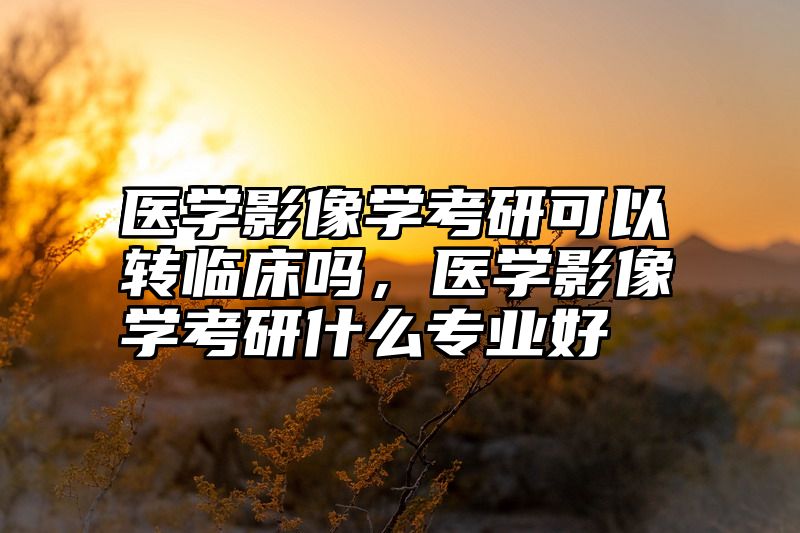 医学影像学考研可以转临床吗，医学影像学考研什么专业好