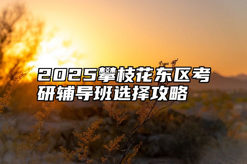 2025攀枝花东区考研辅导班选择攻略