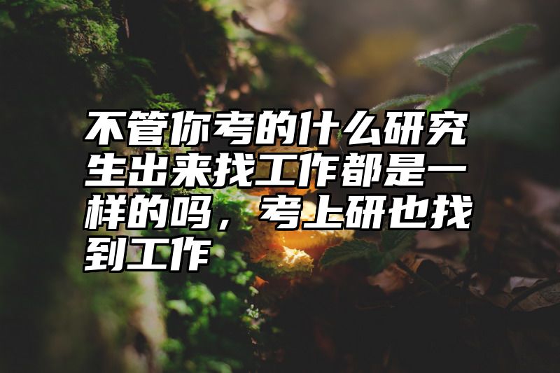 不管你考的什么研究生出来找工作都是一样的吗，考上研也找到工作
