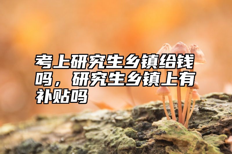 考上研究生乡镇给钱吗，研究生乡镇上有补贴吗