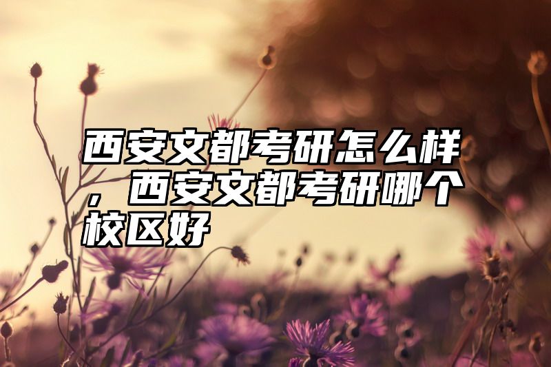 西安文都考研怎么样，西安文都考研哪个校区好