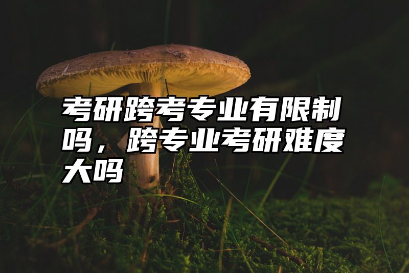 考研跨考专业有限制吗，跨专业考研难度大吗