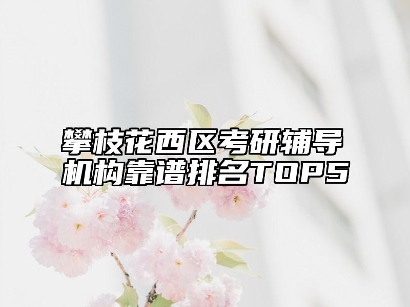 攀枝花西区考研辅导机构靠谱排名TOP5