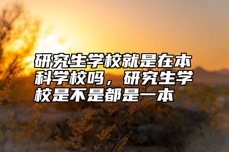 研究生学校就是在本科学校吗，研究生学校是不是都是一本