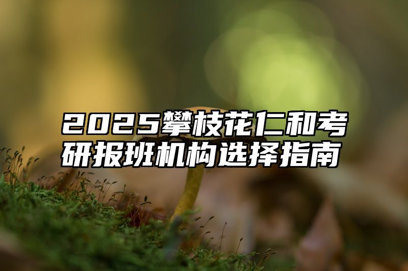 2025攀枝花仁和考研报班机构选择指南