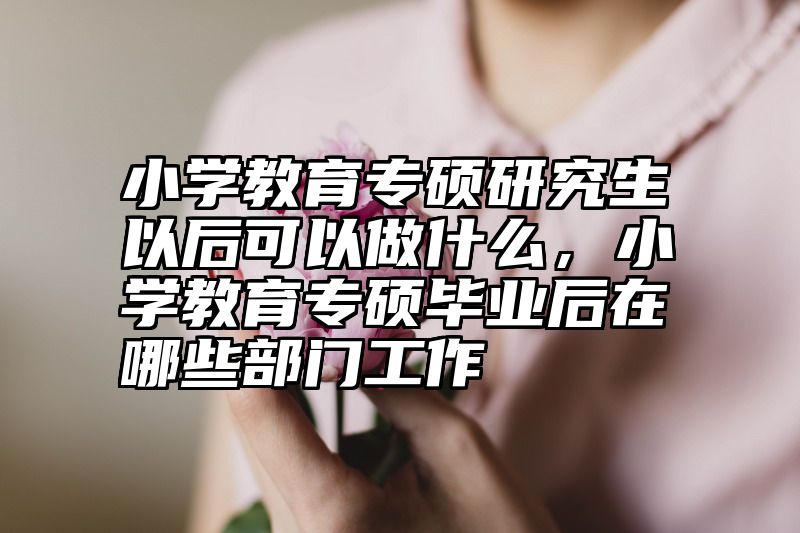 小学教育专硕研究生以后可以做什么，小学教育专硕毕业后在哪些部门工作