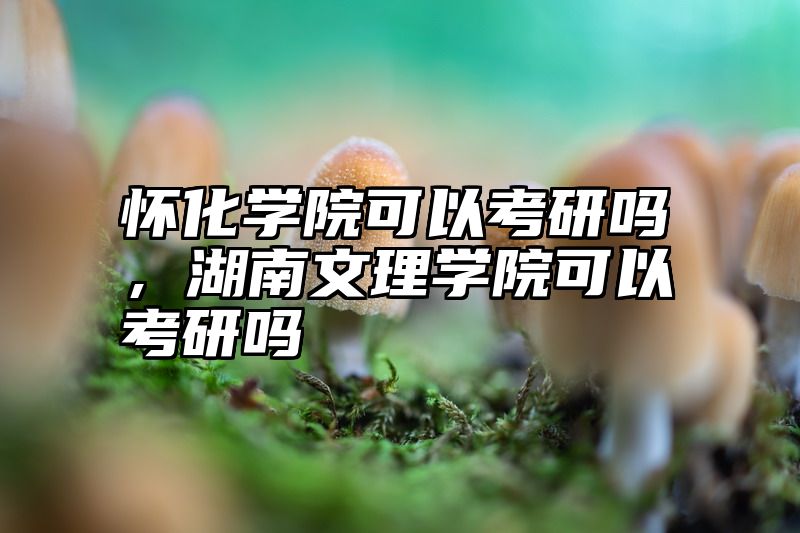 怀化学院可以考研吗，湖南文理学院可以考研吗
