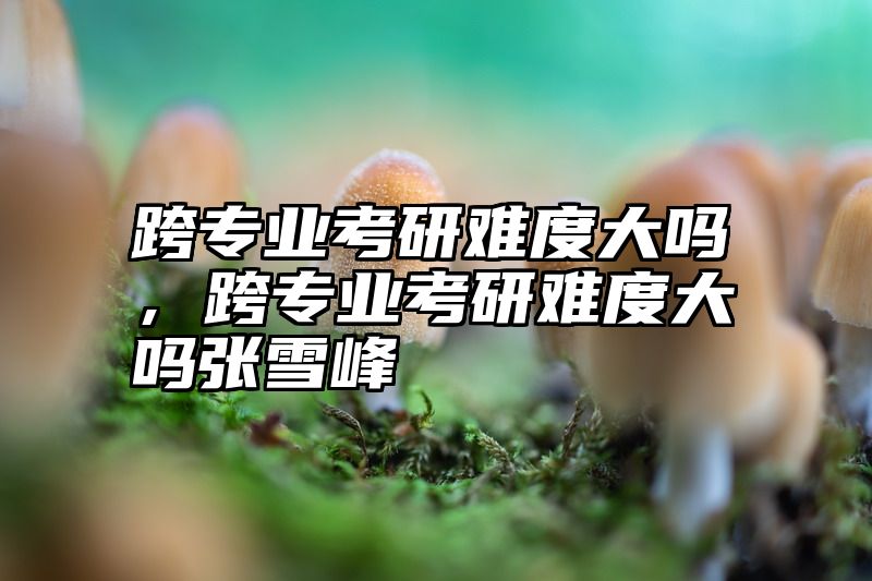 跨专业考研难度大吗，跨专业考研难度大吗张雪峰