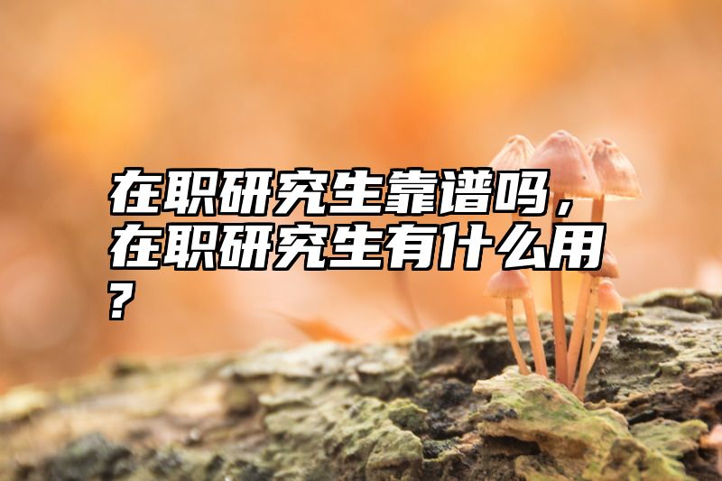 在职研究生靠谱吗，在职研究生有什么用?