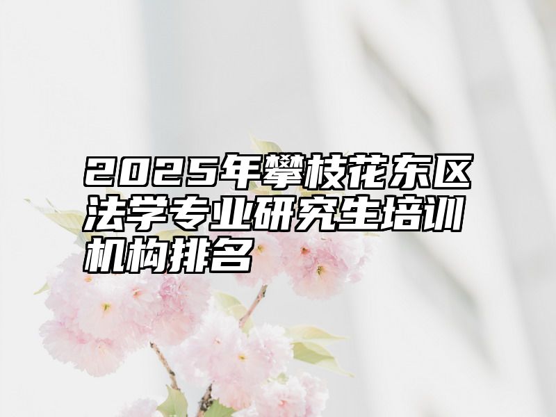 点击查看《2025年攀枝花东区法学专业研究生培训机构排名》全文
