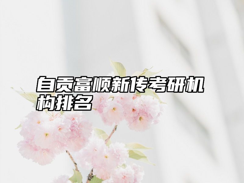 自贡富顺新传考研机构排名