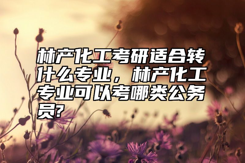 林产化工考研适合转什么专业，林产化工专业可以考哪类公务员?