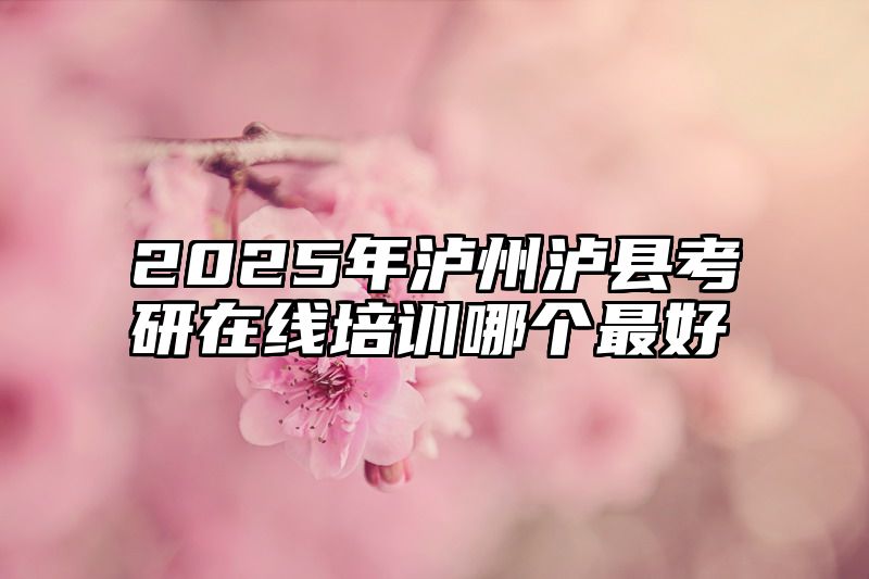 2025年泸州泸县考研在线培训哪个最好
