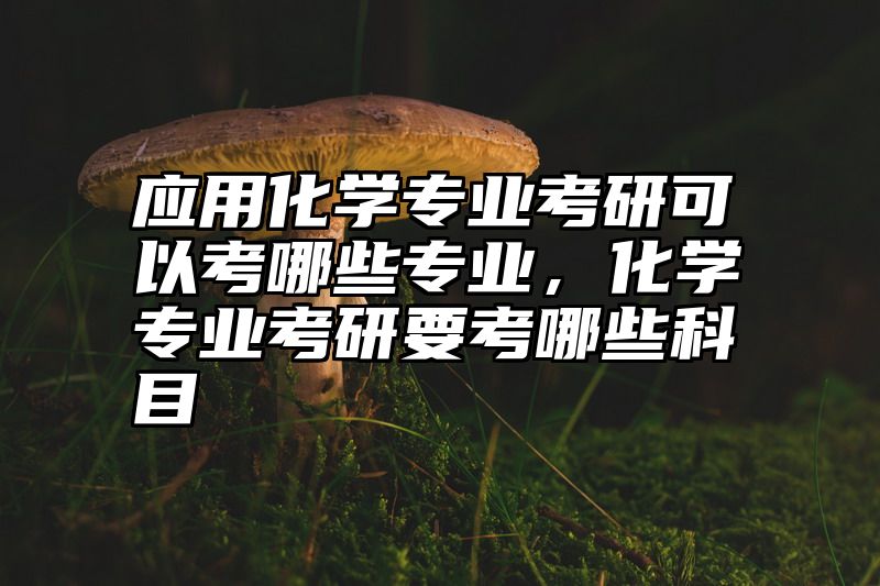 应用化学专业考研可以考哪些专业，化学专业考研要考哪些科目