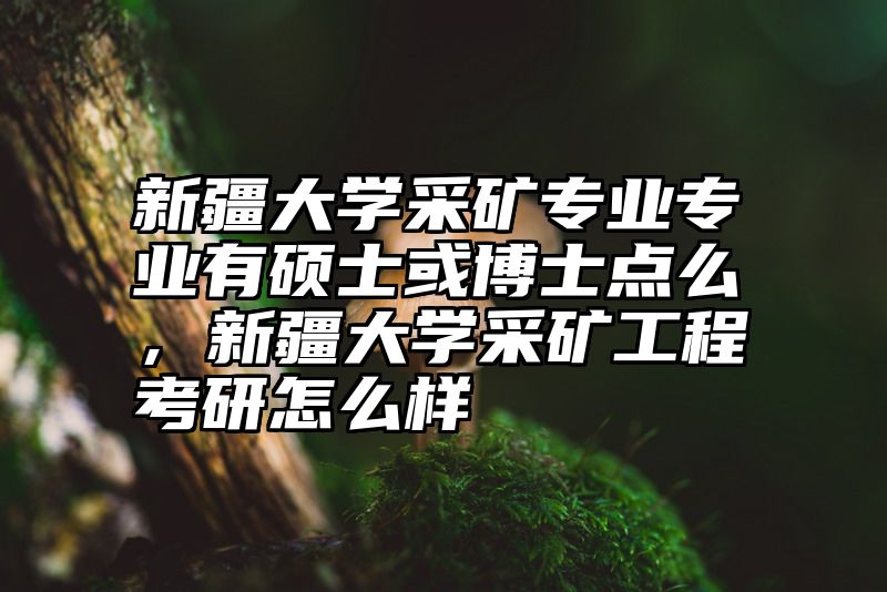 新疆大学采矿专业专业有硕士或博士点么，新疆大学采矿工程考研怎么样
