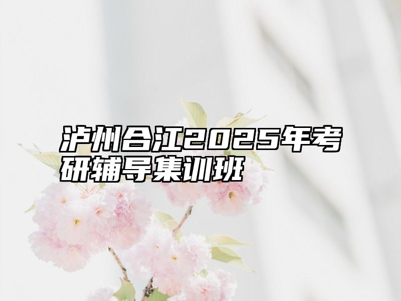 泸州合江2025年考研辅导集训班
