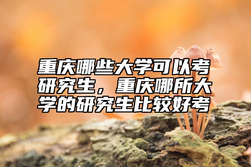 重庆哪些大学可以考研究生，重庆哪所大学的研究生比较好考