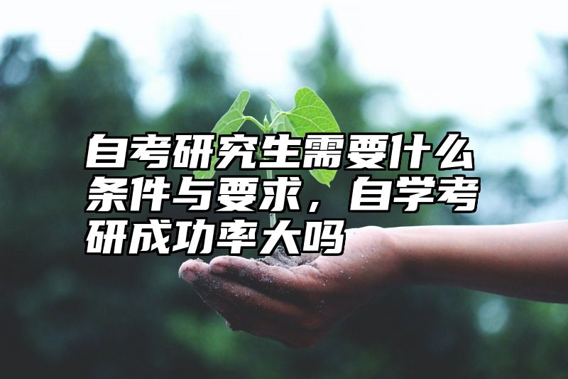 自考研究生需要什么条件与要求，自学考研成功率大吗
