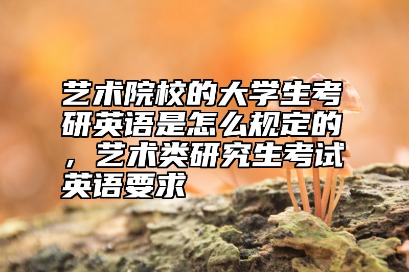 艺术院校的大学生考研英语是怎么规定的，艺术类研究生考试英语要求