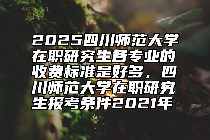 点击查看《2025四川师范大学在职研究生各专业的收费标准是好多,四川师范大学在职研究生报考条件2021年》全文