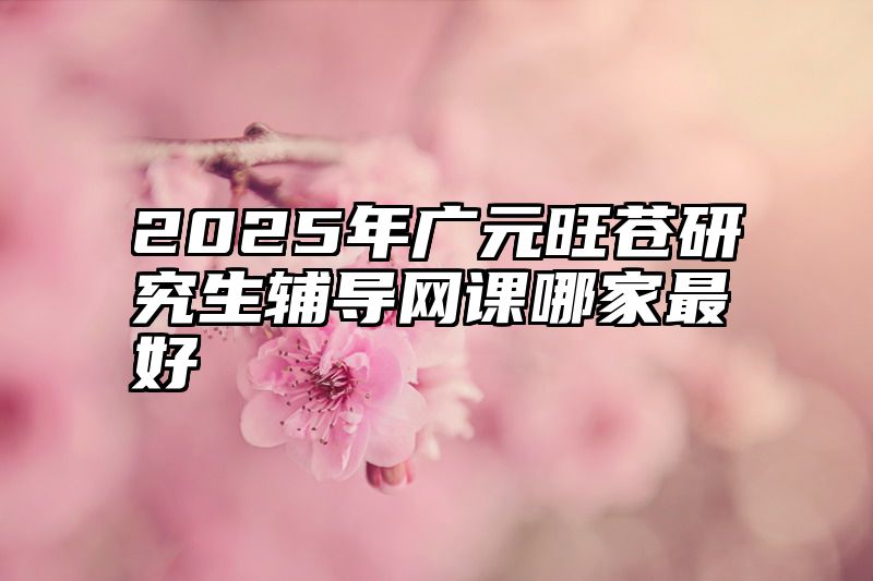 2025年广元旺苍研究生辅导网课哪家最好
