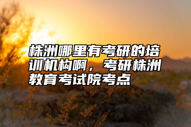 株洲哪里有考研的培训机构啊，考研株洲教育考试院考点