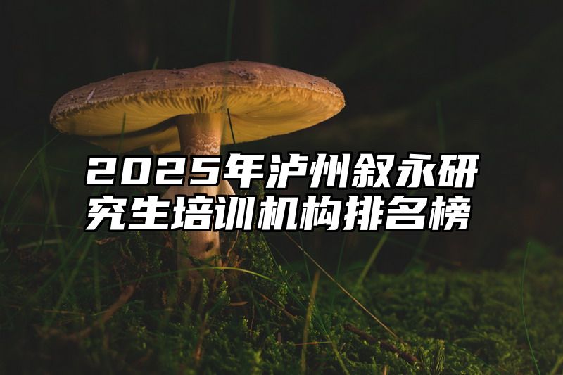 2025年泸州叙永研究生培训机构排名榜