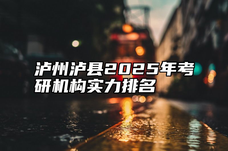 泸州泸县2025年考研机构实力排名
