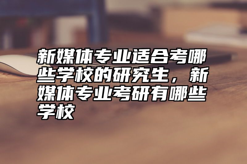 新媒体专业适合考哪些学校的研究生，新媒体专业考研有哪些学校