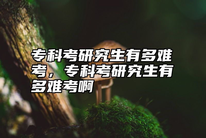 专科考研究生有多难考,专科考研究生有多难考啊