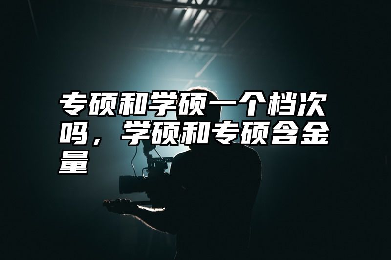 专硕和学硕一个档次吗，学硕和专硕含金量