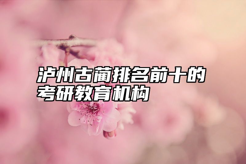 泸州古蔺排名前十的考研教育机构