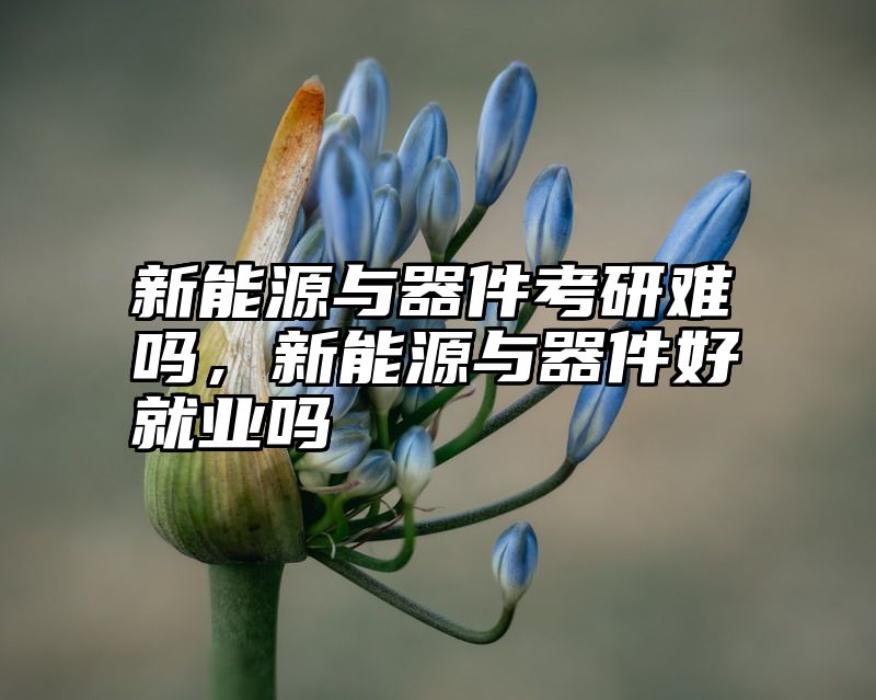 点击查看《新能源与器件考研难吗，新能源与器件好就业吗》全文