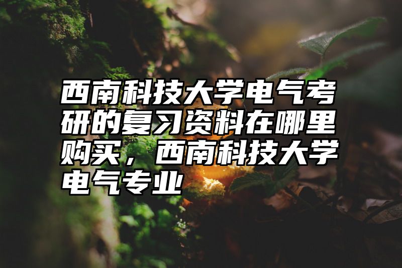 西南科技大学电气考研的复习资料在哪里购买，西南科技大学电气专业