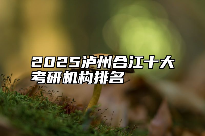 2025泸州合江十大考研机构排名